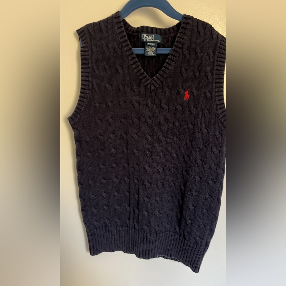 Youth Polo Ralph Lauren Navy Sweater Vest - Size M (10-12)